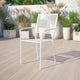 White |#| White Indoor-Outdoor Steel Patio Arm Chair with Square Back - Bistro Chair