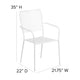 White |#| White Indoor-Outdoor Steel Patio Arm Chair with Square Back - Bistro Chair