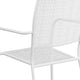 White |#| White Indoor-Outdoor Steel Patio Arm Chair with Square Back - Bistro Chair