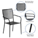 Black |#| Black Indoor-Outdoor Steel Patio Arm Chair with Square Back - Bistro Chair