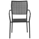 Black |#| Black Indoor-Outdoor Steel Patio Arm Chair with Square Back - Bistro Chair