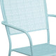 Sky Blue |#| Sky Blue Indoor-Outdoor Steel Patio Arm Chair with Square Black - Bistro Chair