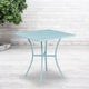 Sky Blue |#| 28inch Square Sky Blue Indoor-Outdoor Steel Patio Table - Restaurant Seating