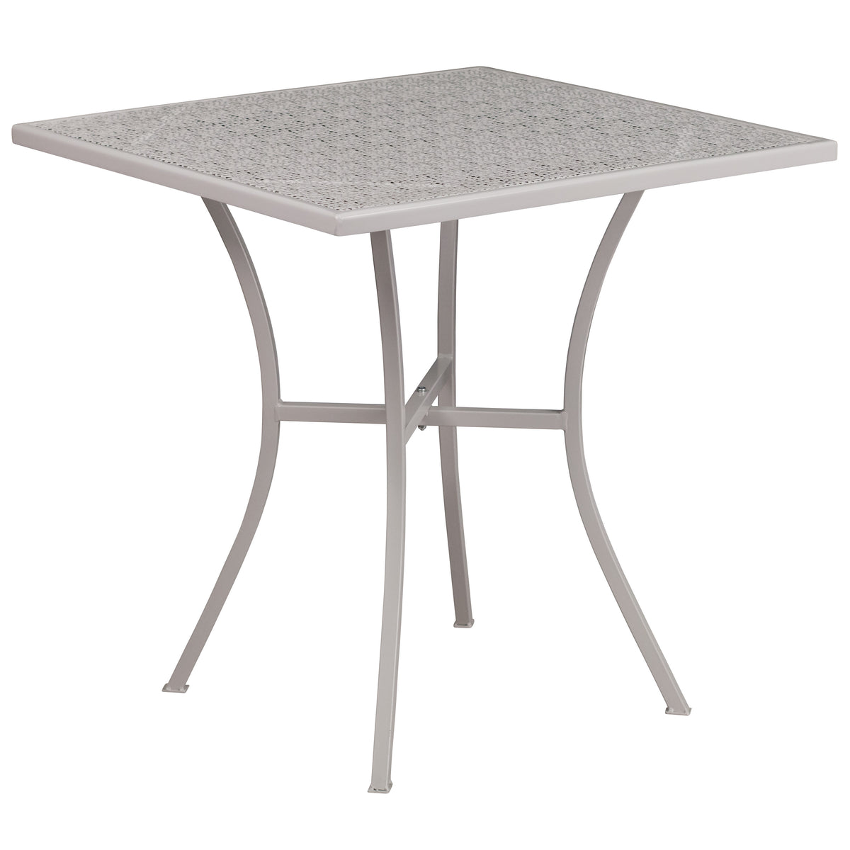 Light Gray |#| 28inch Square Lt Gray Indoor-Outdoor Steel Patio Table - Restaurant Seating