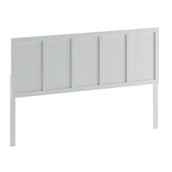 White,King |#| Contemporary Twin Size Two Panel Wooden Headboard Only in Dark Brown