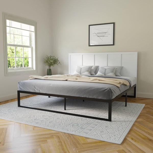 White,King |#| Contemporary Twin Size Two Panel Wooden Headboard Only in Dark Brown