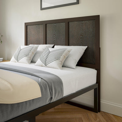 Oliver Paneled Wooden Adjustable Headboard for Universal Metal Bed Frames