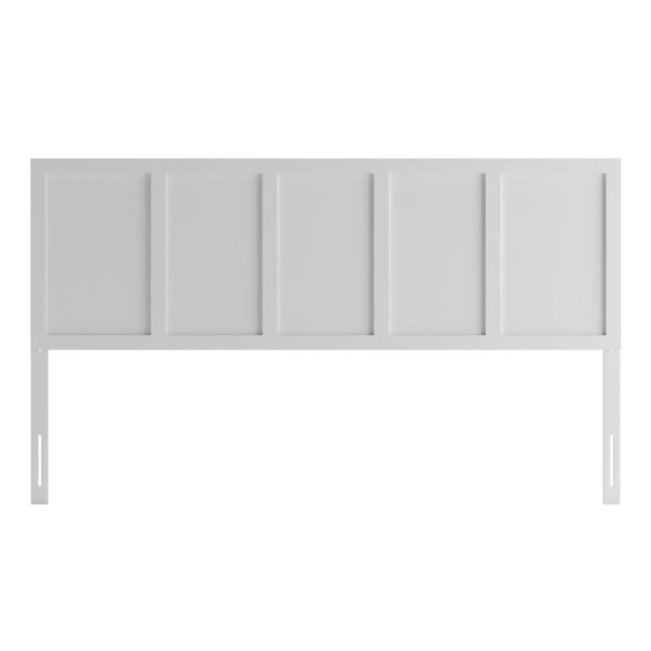 White,King |#| Contemporary Twin Size Two Panel Wooden Headboard Only in Dark Brown