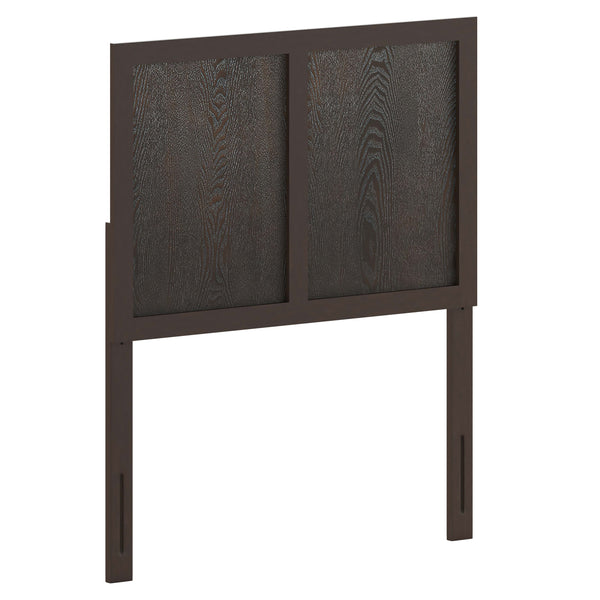 Dark Brown,Twin |#| Contemporary Full Size Three Panel Wooden Headboard Only in Dark Brown