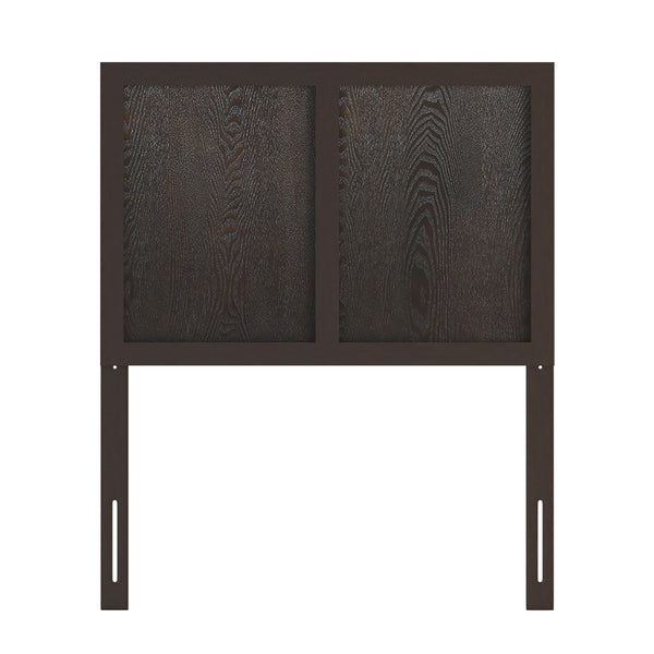 Dark Brown,Twin |#| Contemporary Full Size Three Panel Wooden Headboard Only in Dark Brown