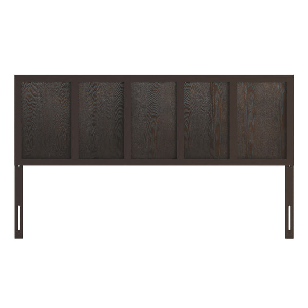 Dark Brown,King |#| Contemporary Full Size Herring Bone Wooden Headboard Only in Gray Wash