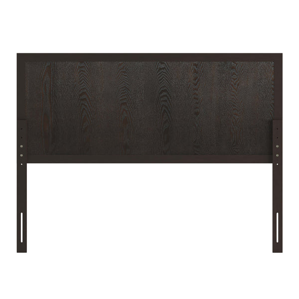 Dark Brown,Queen |#| Contemporary King Size Four Panel Wooden Headboard Only in Dark Brown