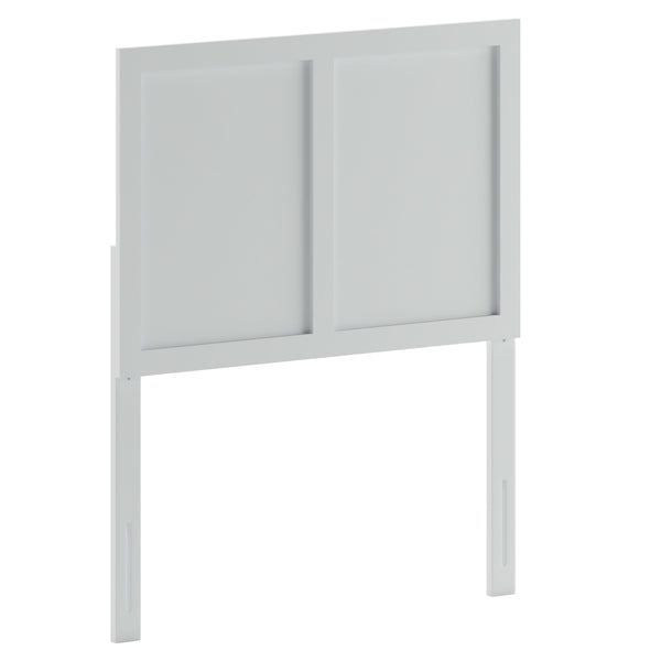 White,Twin |#| Contemporary Full Size Three Panel Wooden Headboard Only in White