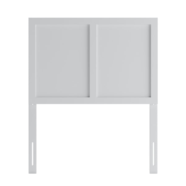 White,Twin |#| Contemporary Full Size Three Panel Wooden Headboard Only in White