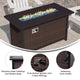 Espresso/Black |#| Outdoor 50,000 BTU Fire Table with Steel Top and Wicker Base-Black/Espresso