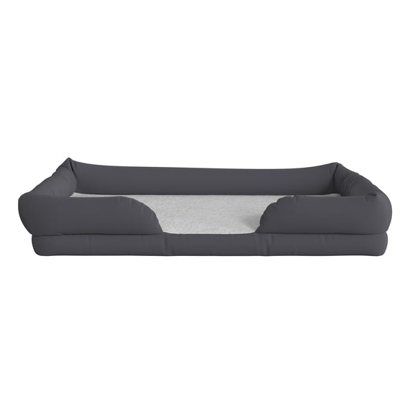 Large |#| Orthopedic 44inch x 34inch Memory Foam Dog Bed - Removable, Washable Cover-Gray