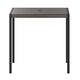 Gray Wash Teak |#| Steel All-Weather Patio Dining Table with Gray Wash Faux Teak Slat Top-Seats 4