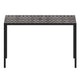 Gray Wash Teak |#| Steel All-Weather Patio Dining Table with Gray Wash Faux Teak Slat Top-Seats 4