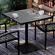 Gray Wash Teak |#| Outdoor Gray Wash Faux Teak Dining Table with Poly Slats - Square Patio Table