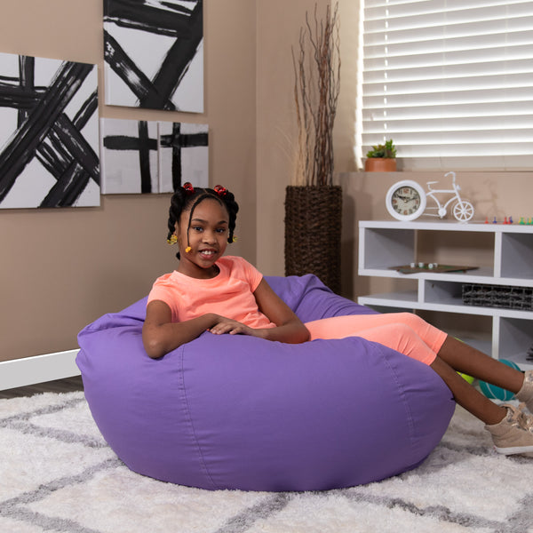 Purple |#| Oversized Solid Purple Refillable Bean Bag Chair for All Ages