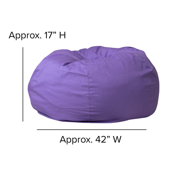 Purple |#| Oversized Solid Purple Refillable Bean Bag Chair for All Ages