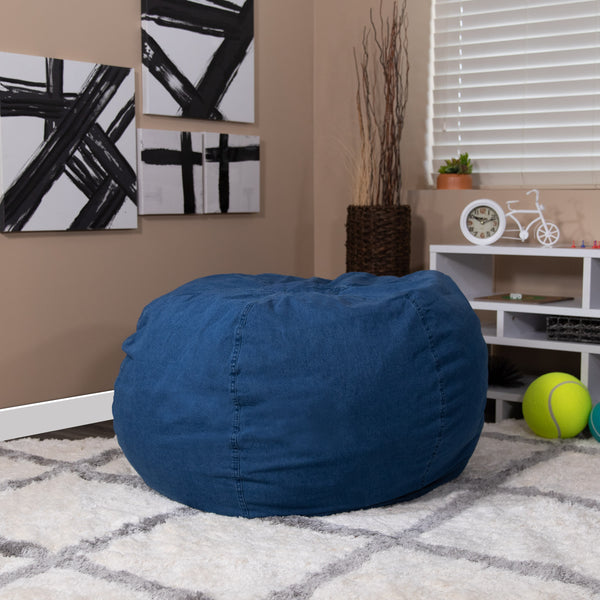 Denim |#| Oversized Denim Refillable Bean Bag Chair for All Ages