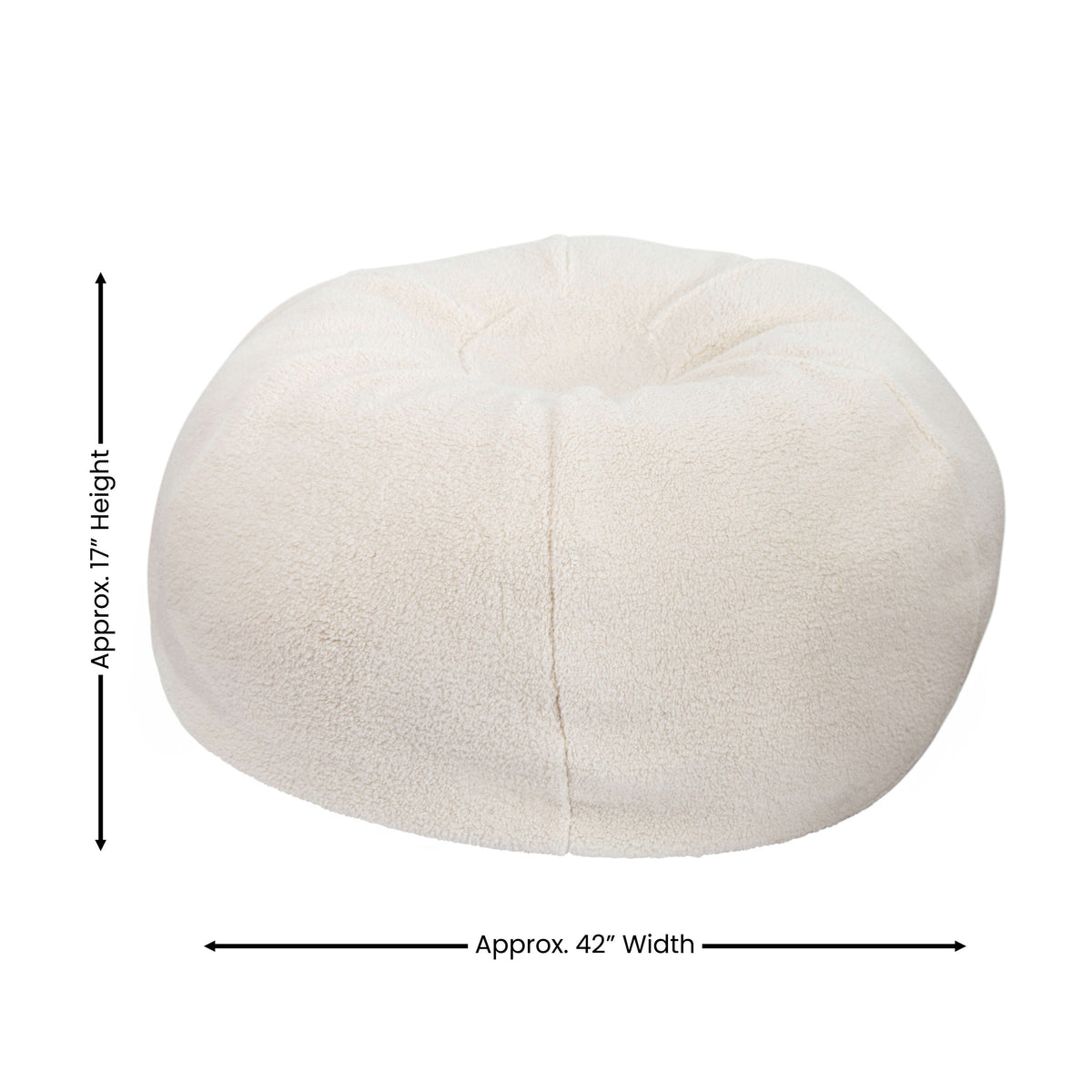 Natural Sherpa |#| Large Faux Sherpa Refillable Bean Bag Chair for Kids and Teens - Natural