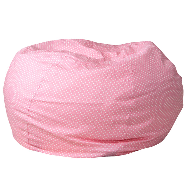 Light Pink Dot |#| Oversized Light Pink Dot Refillable Bean Bag Chair for All Ages