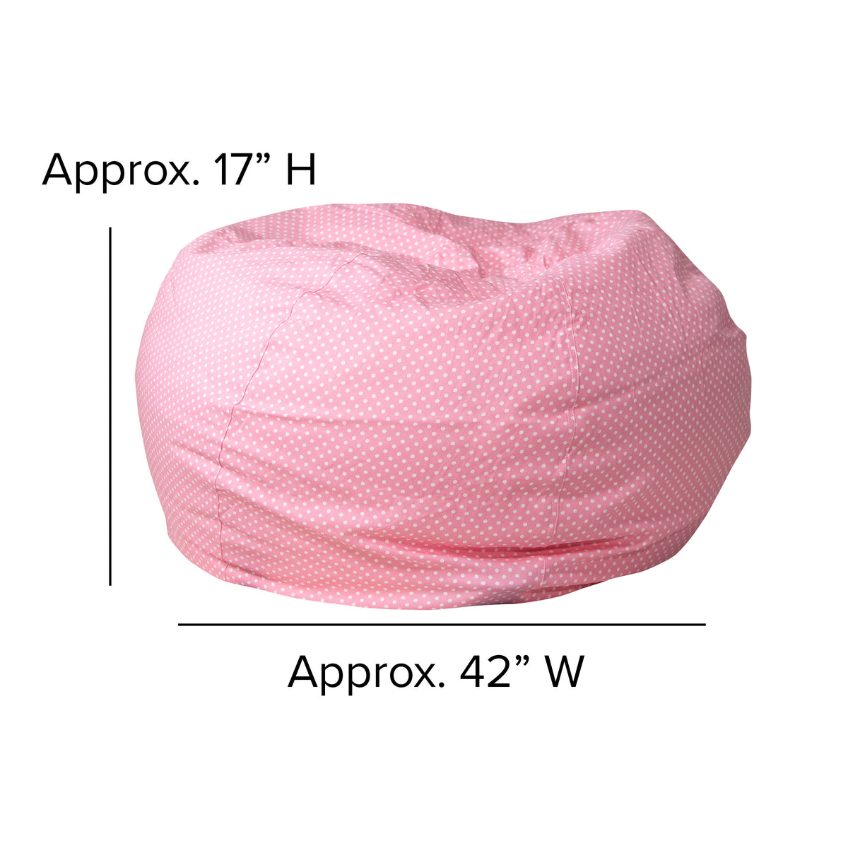 Light Pink Dot |#| Oversized Light Pink Dot Refillable Bean Bag Chair for All Ages