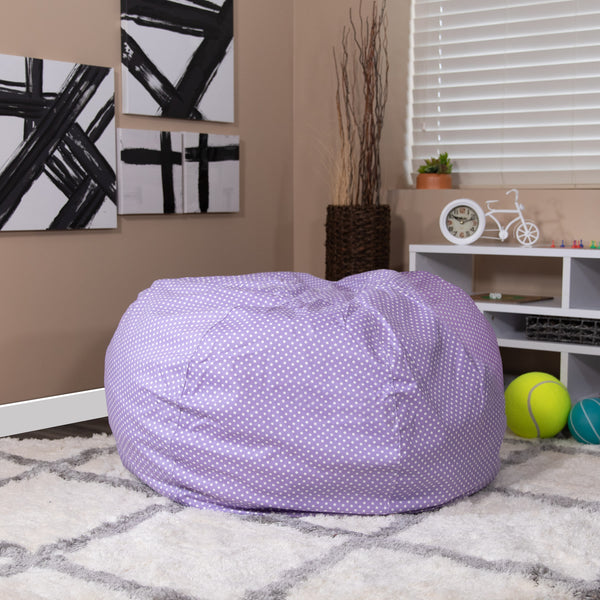 Lavender Dot |#| Oversized Lavender Dot Refillable Bean Bag Chair for All Ages