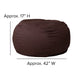 Brown |#| Oversized Solid Brown Refillable Bean Bag Chair for All Ages