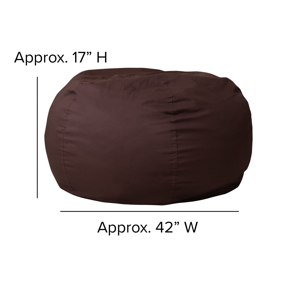 Brown |#| Oversized Solid Brown Refillable Bean Bag Chair for All Ages