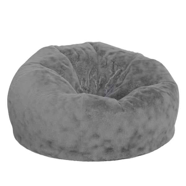 Gray Furry |#| Oversized Gray Furry Refillable Bean Bag Chair for All Ages