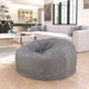 Gray Furry |#| Oversized Gray Furry Refillable Bean Bag Chair for All Ages