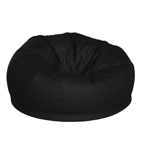 Black |#| Oversized Solid Black Refillable Bean Bag Chair for All Ages