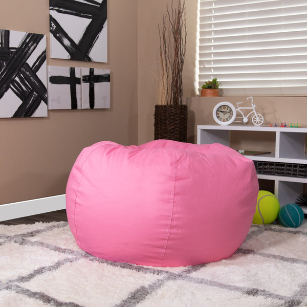 Light Pink |#| Oversized Solid Light Pink Refillable Bean Bag Chair for All Ages