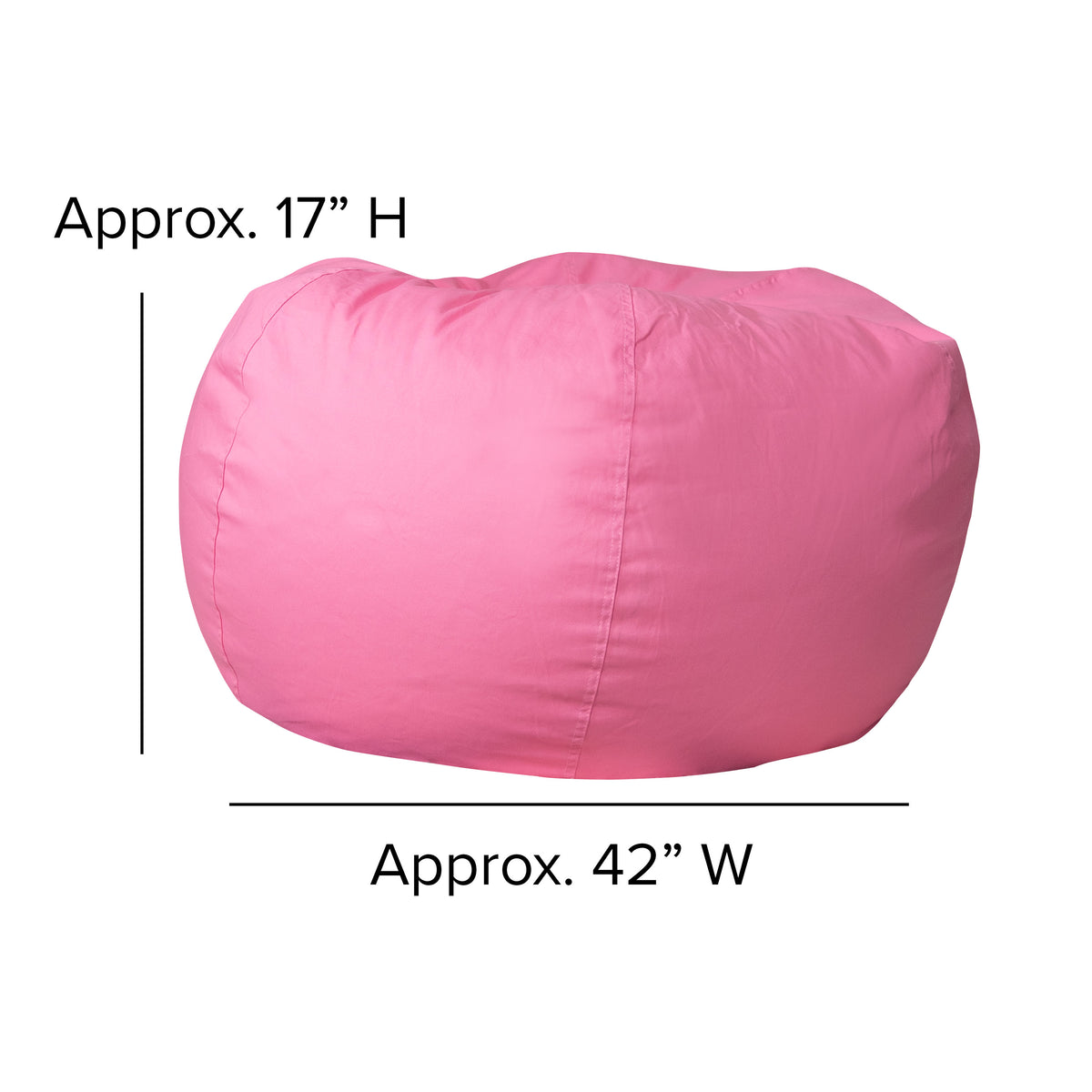 Light Pink |#| Oversized Solid Light Pink Refillable Bean Bag Chair for All Ages