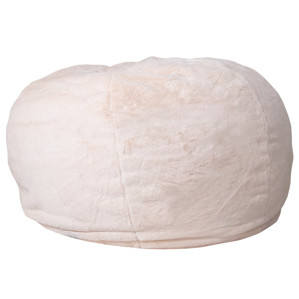 White Furry |#| Oversized White Furry Refillable Bean Bag Chair for All Ages