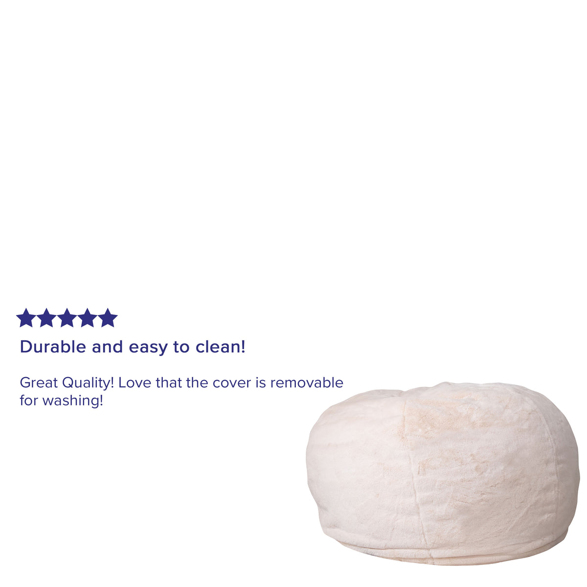 White Furry |#| Oversized White Furry Refillable Bean Bag Chair for All Ages