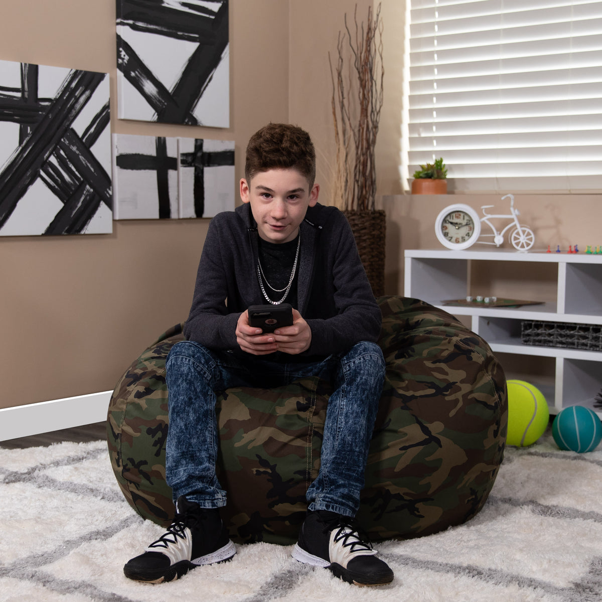 Camouflage |#| Oversized Camouflage Refillable Bean Bag Chair for All Ages