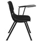 Black Padded Ergonomic Shell Chair with Left Handed Flip-Up Tablet Arm