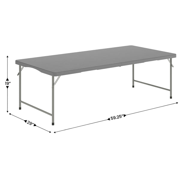 Granite Gray |#| Indoor/Outdoor Granite Gray Kids Bi-Fold Plastic Folding Table - 30x60