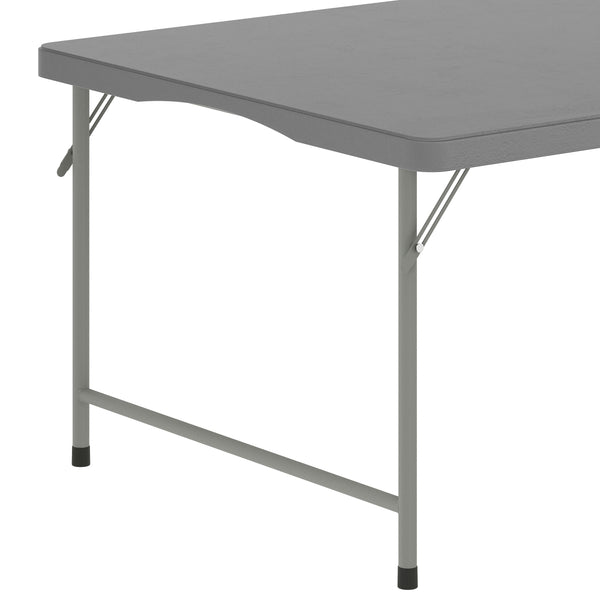 Granite Gray |#| Indoor/Outdoor Granite Gray Kids Bi-Fold Plastic Folding Table - 30x60