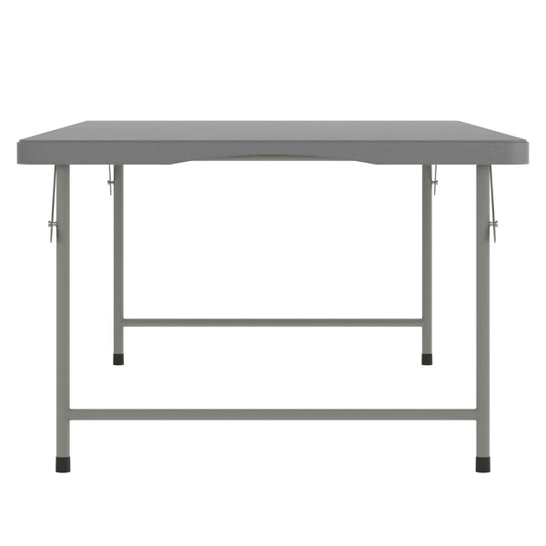 Granite Gray |#| Indoor/Outdoor Granite Gray Kids Bi-Fold Plastic Folding Table - 30x60