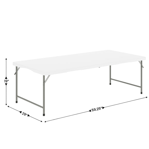 Granite White |#| Indoor/Outdoor Granite White Kids Bi-Fold Plastic Folding Table - 30x60