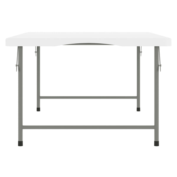 Granite White |#| Indoor/Outdoor Granite White Kids Bi-Fold Plastic Folding Table - 30x60