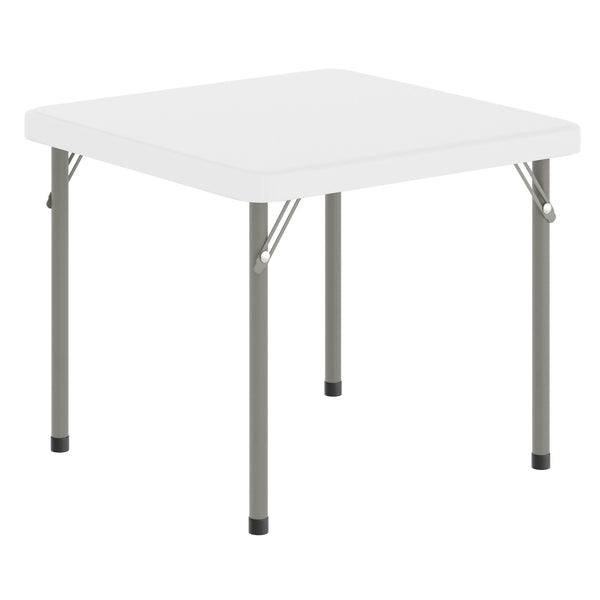 Granite White |#| Indoor/Outdoor Granite White Kids Bi-Fold Plastic Folding Table - 24x24