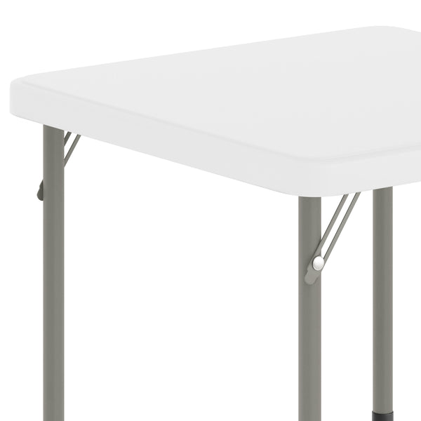 Granite White |#| Indoor/Outdoor Granite White Kids Bi-Fold Plastic Folding Table - 24x24