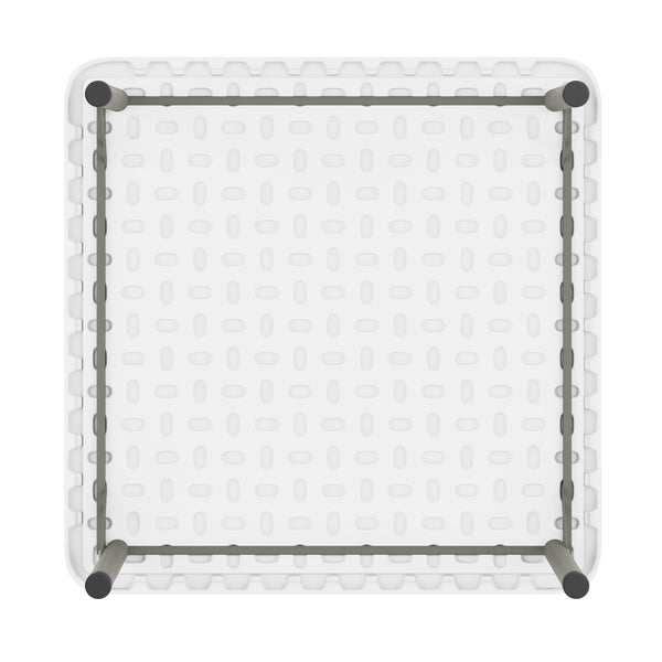Granite White |#| Indoor/Outdoor Granite White Kids Bi-Fold Plastic Folding Table - 24x24
