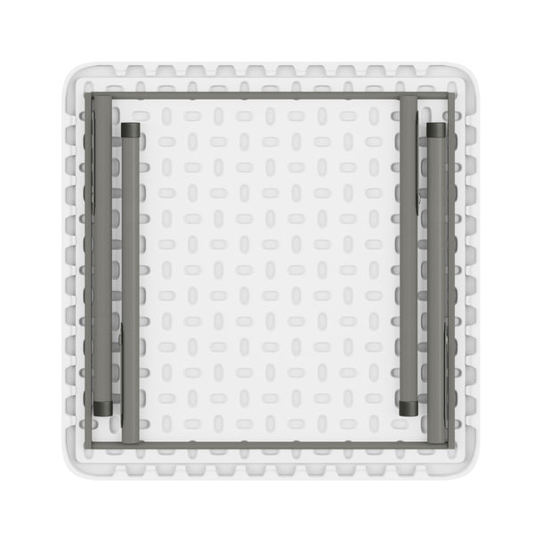 Granite White |#| Indoor/Outdoor Granite White Kids Bi-Fold Plastic Folding Table - 24x24